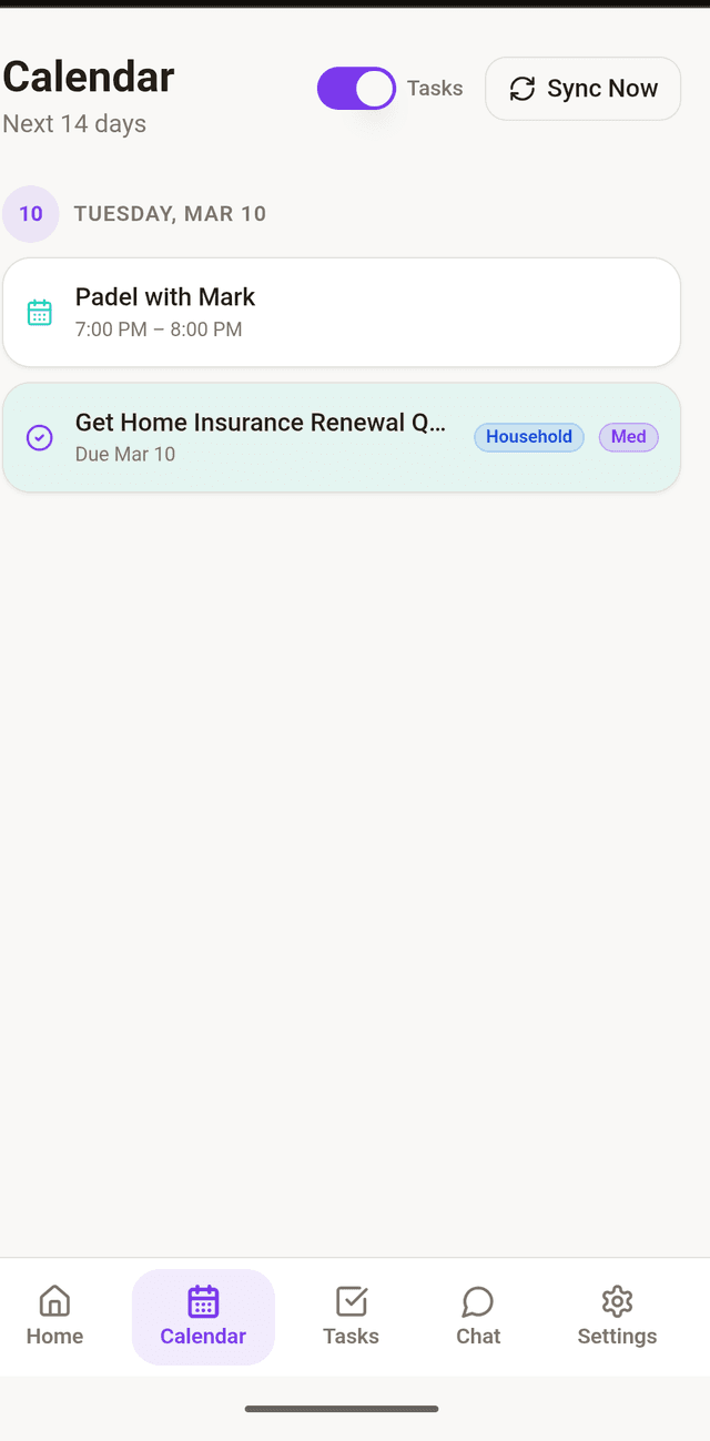 Calendar Timeline View